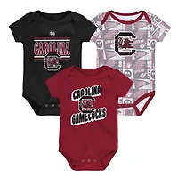 Newborn South Carolina Gamecocks Sunday Comics 3-Pack Bodysuit Set