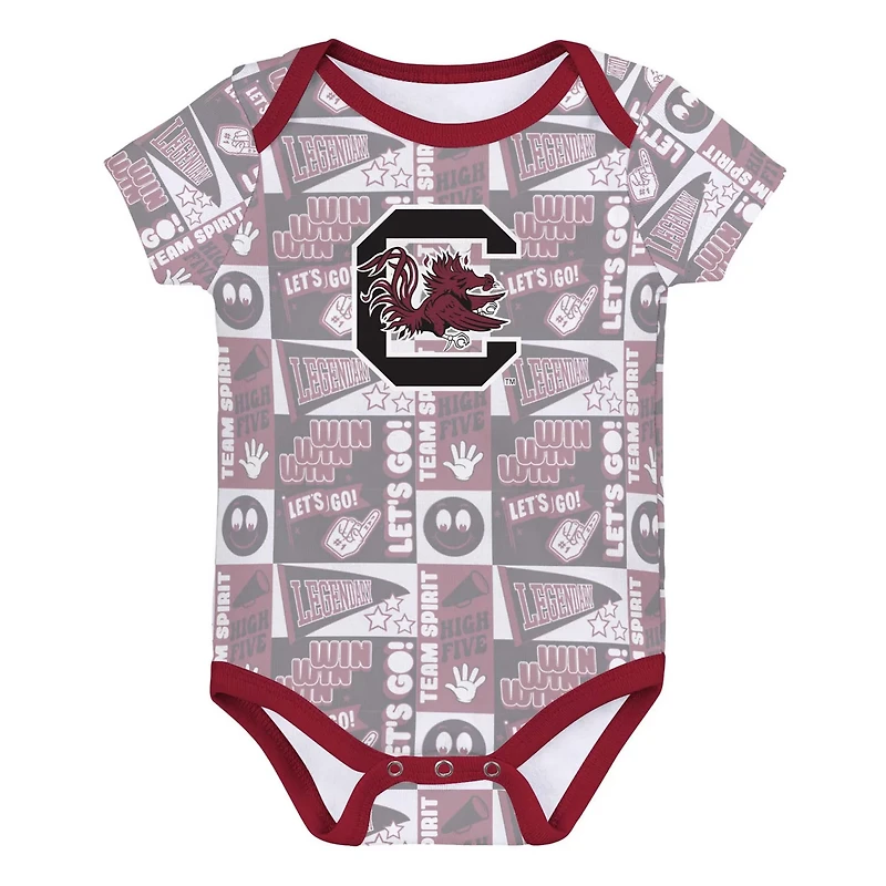 Newborn South Carolina Gamecocks Sunday Comics 3-Pack Bodysuit Set