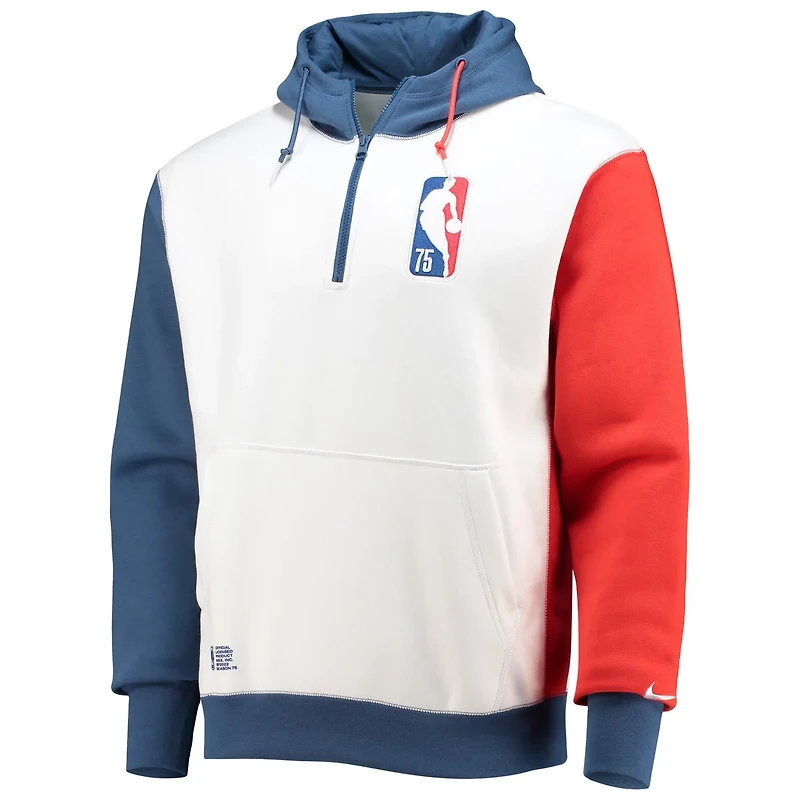 Nike /Blue NBA Team 31 75th Anniversary Courtside Fleece Half-Zip Hoodie
