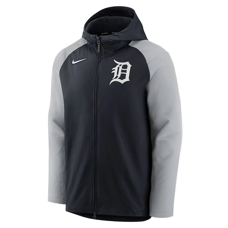 Nike /Gray Detroit Tigers Authentic Collection Performance Raglan Full-Zip Hoodie