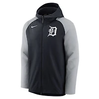 Nike /Gray Detroit Tigers Authentic Collection Performance Raglan Full-Zip Hoodie