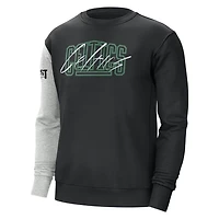 Nike /Heather Gray Boston Celtics Courtside Versus Force  Flight Pullover Sweatshirt