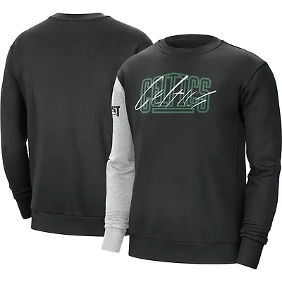 Nike /Heather Gray Boston Celtics Courtside Versus Force  Flight Pullover Sweatshirt