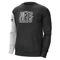 Nike /Heather Gray Brooklyn Nets Courtside Versus Force  Flight Pullover Sweatshirt