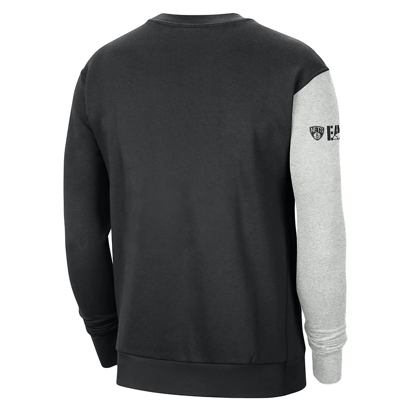 Nike /Heather Gray Brooklyn Nets Courtside Versus Force Flight Pullover Sweatshirt