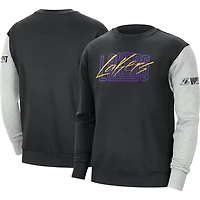 Nike /Heather Gray Los Angeles Lakers Courtside Versus Force  Flight Pullover Sweatshirt