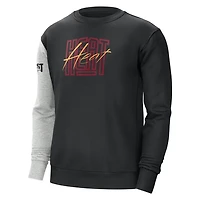 Nike /Heather Gray Miami Heat Courtside Versus Force  Flight Pullover Sweatshirt