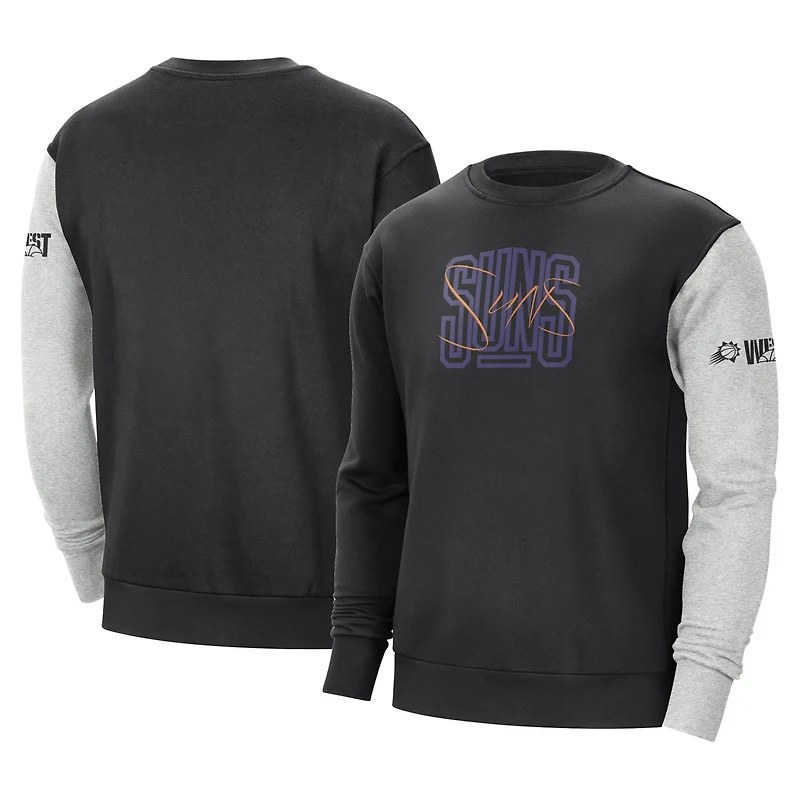 Nike /Heather Gray Phoenix Suns Courtside Versus Force  Flight Pullover Sweatshirt