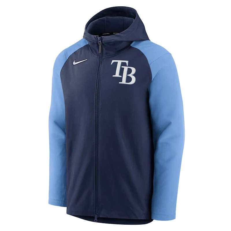 Nike /Light Blue Tampa Bay Rays Authentic Collection Performance Raglan Full-Zip Hoodie