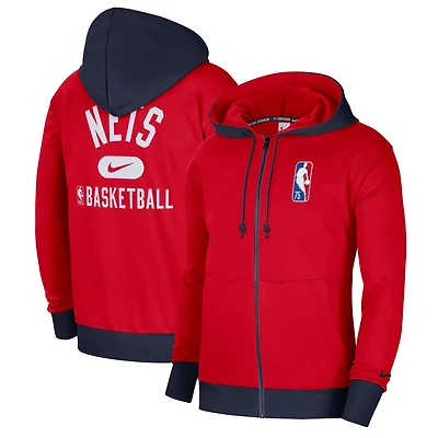 Nike /Navy Brooklyn Nets 2021/22 City Edition Courtside Heavyweight Fleece Full-Zip Hoodie
