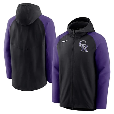 Nike /Purple Colorado Rockies Authentic Collection Performance Raglan Full-Zip Hoodie
