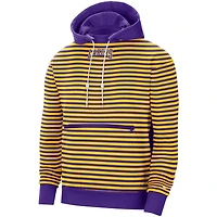 Nike /Purple Los Angeles Lakers 75th Anniversary Courtside Striped Pullover Hoodie