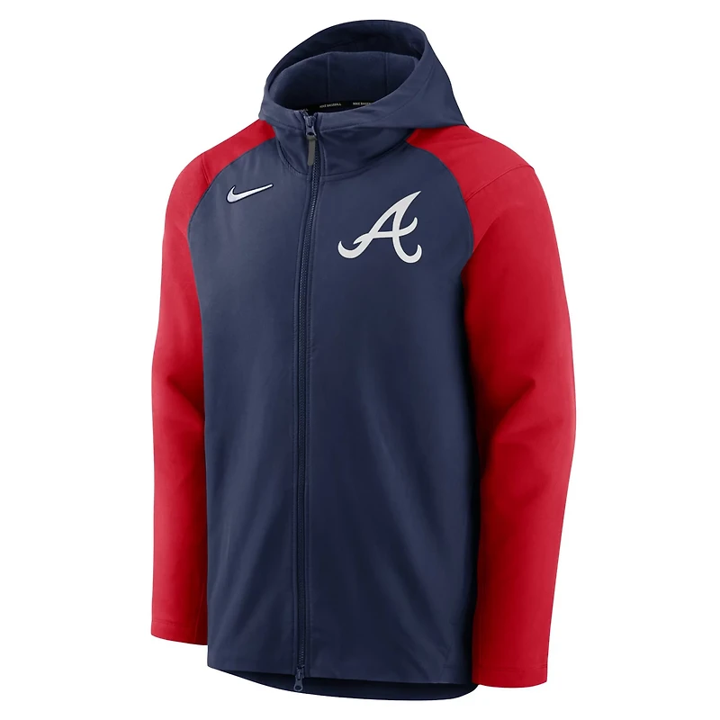 Nike /Red Atlanta Braves Authentic Collection Performance Raglan Full-Zip Hoodie