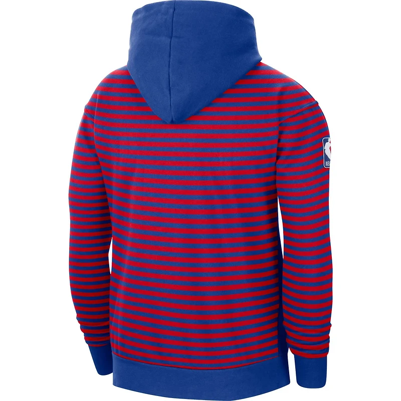 Nike /Royal Philadelphia 76ers 75th Anniversary Courtside Striped Pullover Hoodie