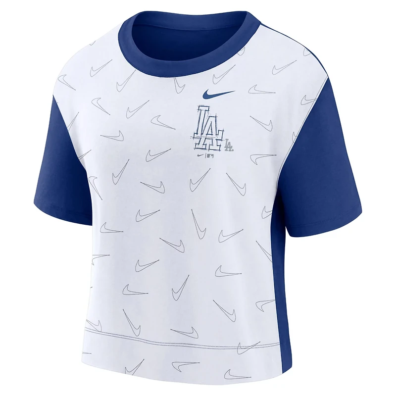 Nike /White Los Angeles Dodgers Line Up High Hip Fashion T-Shirt