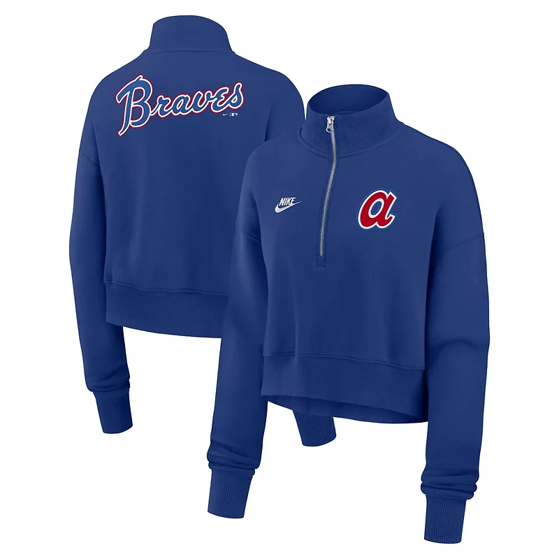 Nike Atlanta Braves Cooperstown Collection Phoenix Fleece Half-Zip Sweatshirt