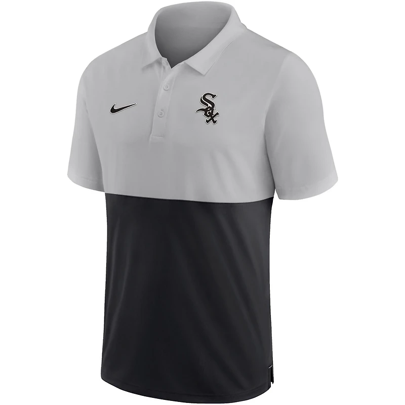 Nike Black Chicago White Sox Team Baseline Striped Performance Polo