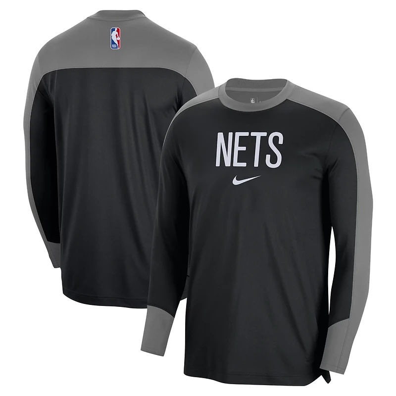 Nike Brooklyn Nets 2024 25 Authentic Pre-Game Legend Long Sleeve Shooting Shirt