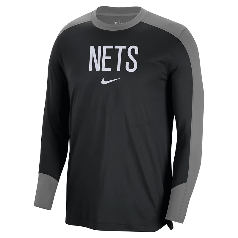 Nike Brooklyn Nets 2024 25 Authentic Pre-Game Legend Long Sleeve Shooting Shirt