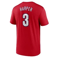 Nike Bryce Harper Philadelphia Phillies Legend Name  Number Performance T-Shirt