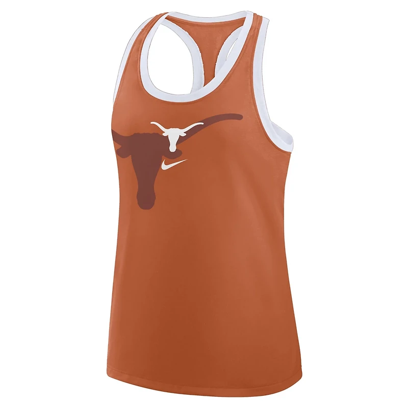 Nike Burnt Texas Longhorns Primetime Racerback Tri-Blend Tank Top