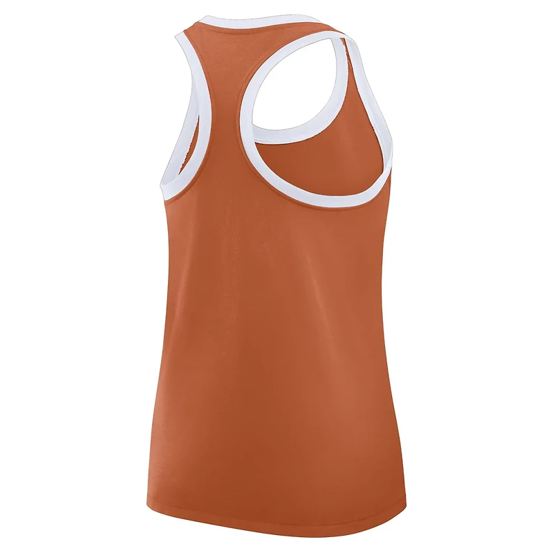 Nike Burnt Texas Longhorns Primetime Racerback Tri-Blend Tank Top