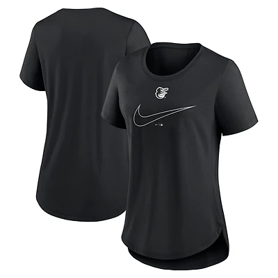 Nike Charcoal Baltimore Orioles Big Swoosh Tri-Blend Scoop Neck T-Shirt