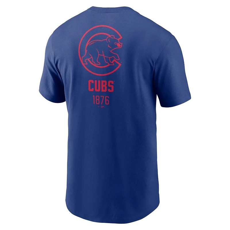 Nike Chicago Cubs Large Logo Back Stack T-Shirt