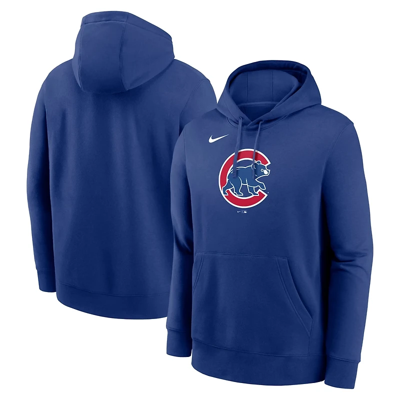 Nike Chicago Cubs Logo Club Fleece Pullover Hoodie