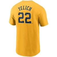 Nike Christian Yelich Light Milwaukee Brewers Name  Number T-Shirt