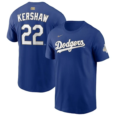 Nike Clayton Kershaw Los Angeles Dodgers 2026 Gold Collection Name Number T-Shirt