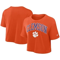 Nike Clemson Tigers Power Pursuit Athletic Prep Arch Performance Cropped T-Shirt