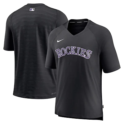 Nike Colorado Rockies Authentic Collection Pregame Raglan Performance V-Neck T-Shirt