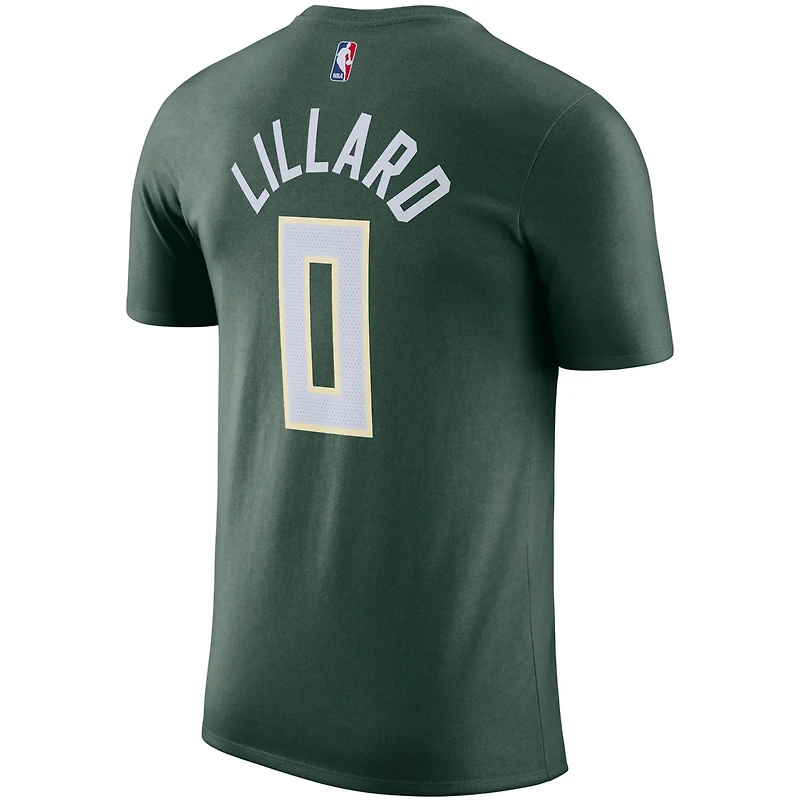 Nike Damian Lillard Hunter Milwaukee Bucks Name  Number T-Shirt