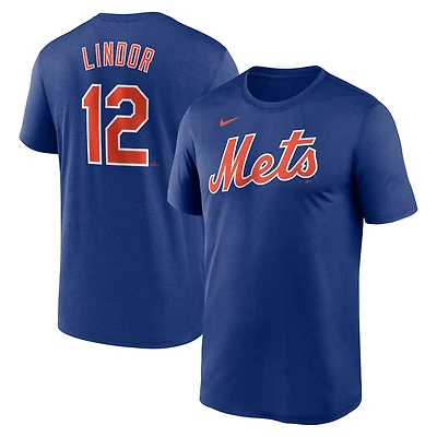 Nike Francisco Lindor New York Mets Legend Name Number Performance T-Shirt