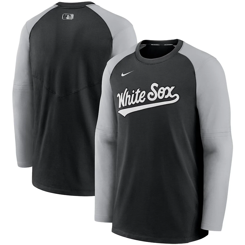 Nike /Gray Chicago White Sox Authentic Collection Pregame Performance Raglan Pullover Sweatshirt