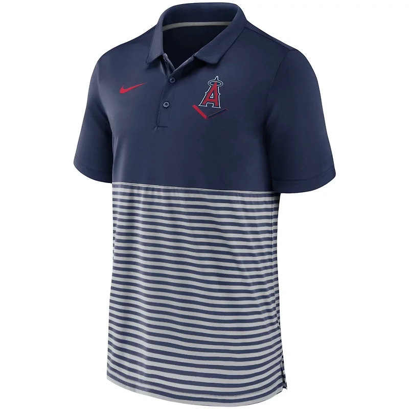 Nike Gray Los Angeles Angels Home Plate Striped Polo