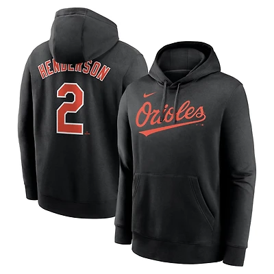 Nike Gunnar Henderson Baltimore Orioles Player Name  Number Club Fleece Pullover Hoodie