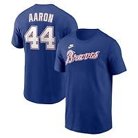 Nike Hank Aaron Atlanta Braves Cooperstown Collection Name  Number T-Shirt