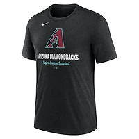 Nike Heather Arizona Diamondbacks Logo Tri-Blend T-Shirt