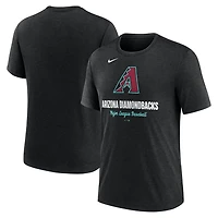Nike Heather Arizona Diamondbacks Logo Tri-Blend T-Shirt