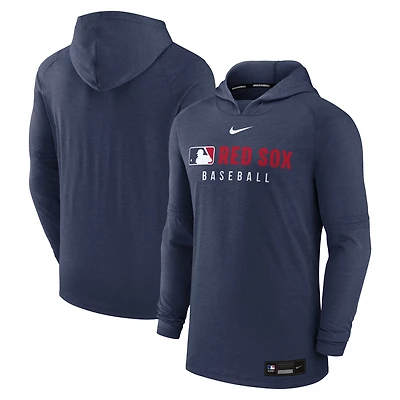 Nike Heather Boston Red Sox Authentic Collection Tri-Blend Performance Pullover Hoodie