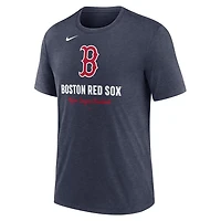 Nike Heather Boston Red Sox Logo Tri-Blend T-Shirt