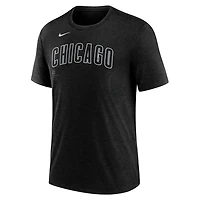 Nike Heather Chicago Cubs Lights Out Tri-Blend T-Shirt