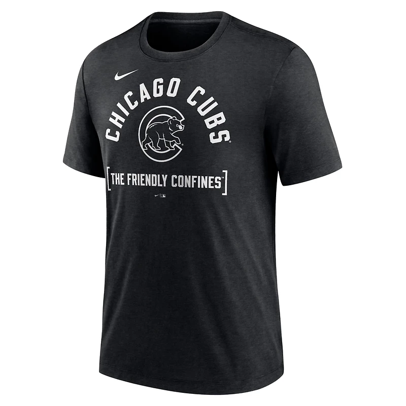 Nike Heather Chicago Cubs Swing Big Tri-Blend T-Shirt