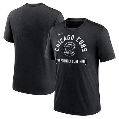 Nike Heather Chicago Cubs Swing Big Tri-Blend T-Shirt