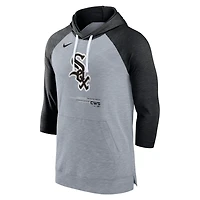 Nike Heather Chicago White Sox Baseball Raglan 3 4-Sleeve Pullover Hoodie