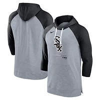 Nike Heather Chicago White Sox Baseball Raglan 3 4-Sleeve Pullover Hoodie