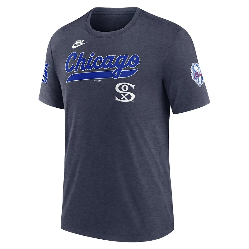Nike Heather Chicago White Sox Cooperstown Collection Eras Tri-Blend T-Shirt