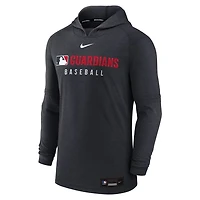 Nike Heather Cleveland Guardians Authentic Collection Tri-Blend Performance Pullover Hoodie